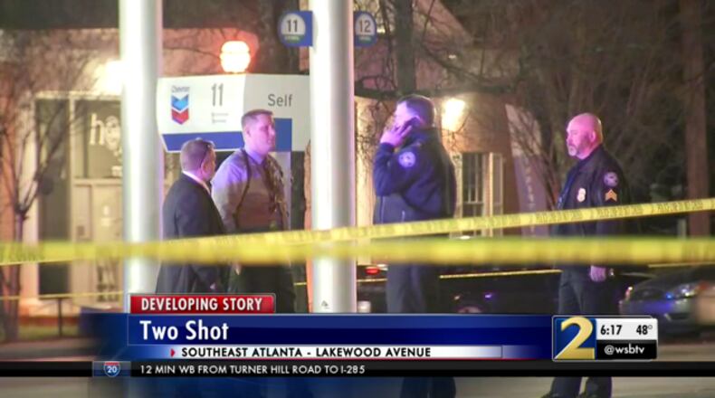 Atlanta police are investigating a shooting that injured two people outside a gas station in southeast Atlanta.