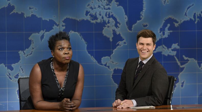 Leslie Jones, left, and Colin Jost on “Saturday Night Live.” On social media, Jones blasted the service she got at an Atlanta restaurant. The restaurant later accused the SNL star and her guests of being “verbally abusive.” What should employers do if the customer isn’t always right? (Will Heath/NBC via AP)