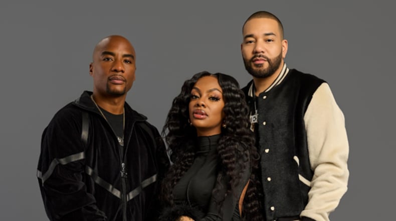 Jess Hilarious (center) with DJ Envy (right) and Charlamagne Tha God (left) is The Breakfast Club, a New York-based syndicated show that is heard now on 96/1The Beat. THE BEAT
