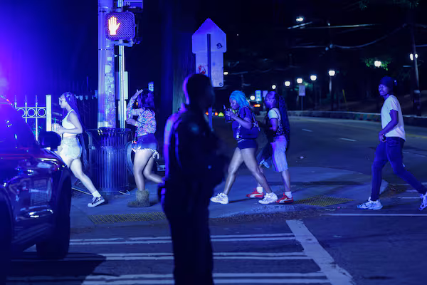 Atlanta police respond to the area around Piedmont Park late Saturday, April 4, 2026. (Arvin Temkar / AJC)