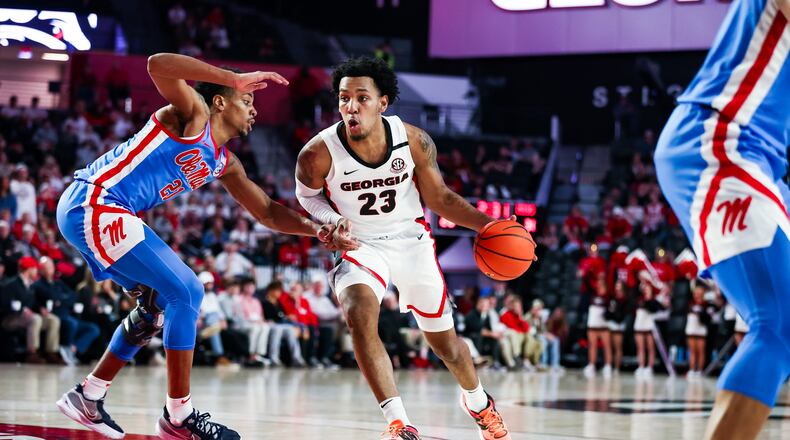 Georgia's Braelen Bridges (23) scored 26, a career-high. (Tony Walsh/ Georgia Athletics)