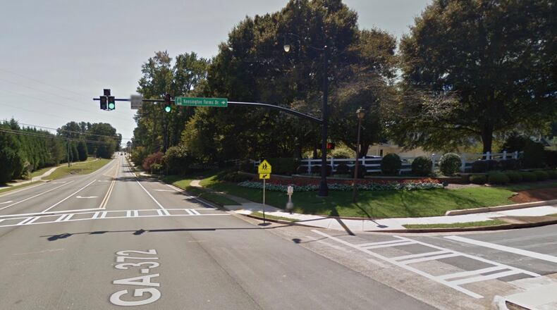 Milton has decided to work with GDOT under the SigOps program to optimize traffic signals at Ga. 140/Arnold Mill Road at Cox Road, Ga. 372/Crabapple Road at Mayfield Road and at this one at Ga. 372/Birmingham Highway at Kensington Farms Drive. GOOGLE MAPS