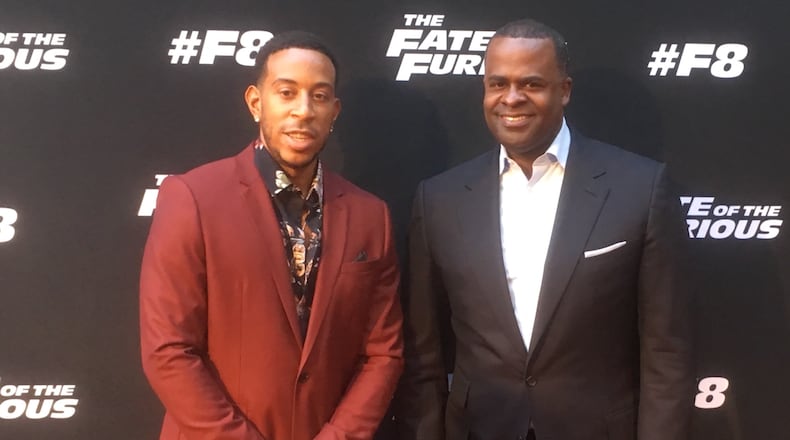 Ludacris and Atlanta Mayor Kasim Reed at the Atlanta screening of "Fate of the Furious." Photo: Jennifer Brett