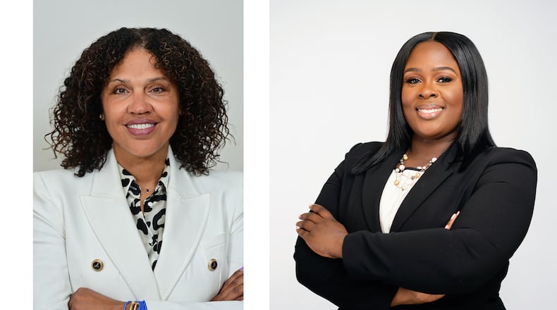 Atlanta City Council Post 3 at-large candidates Nicole Evans Jones (left) and Eshe Collins (right) advance to a runoff after neither garnered enough votes in the general election on Nov. 5, 2024.