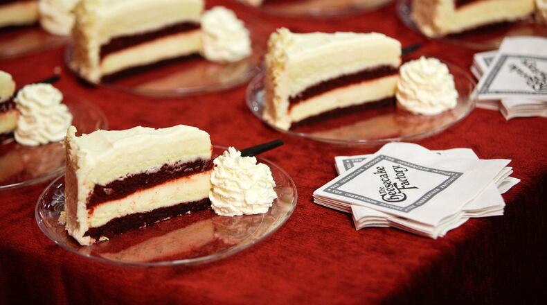 Cheesecake from The Cheesecake Factory is displayed in this photo.