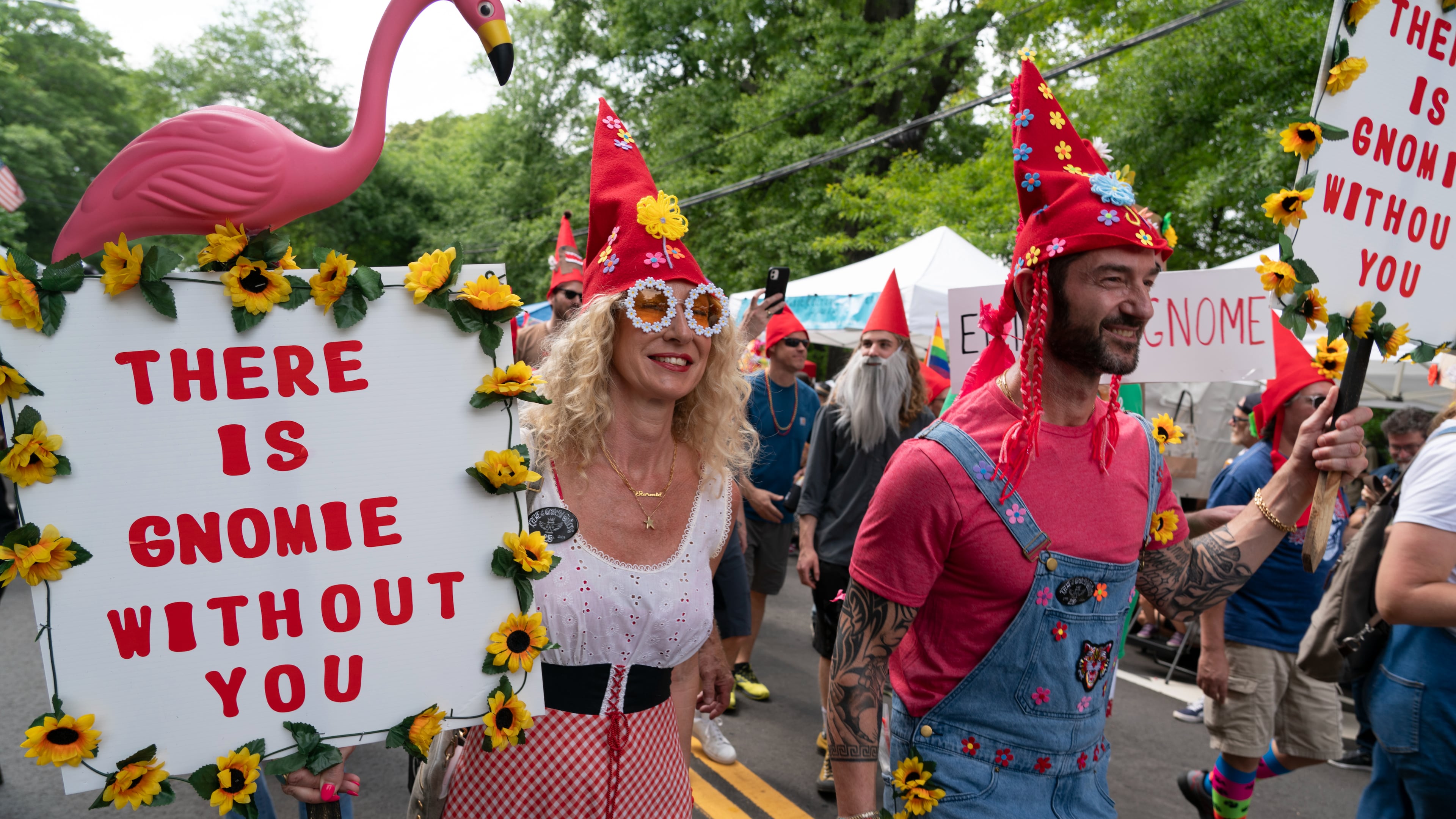 The fun and quirky Inman Park Festival parade, where gnomes are a big thing, features colorfully costumed marchers, floats, bands and more. (Photo by William Byrd/ Courtesy of Inman Park Festival Marketing)