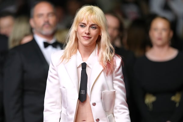 Kristen Stewart poses for photographers upon arrival at the premiere of the film 'Bono: Stories of Surrender' at the 78th international film festival, Cannes, southern France, Friday, May 16, 2025. (Photo by Lewis Joly/Invision/AP)