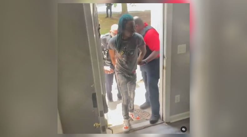 Video of the rapper's arrest was uploaded to his Instagram page.