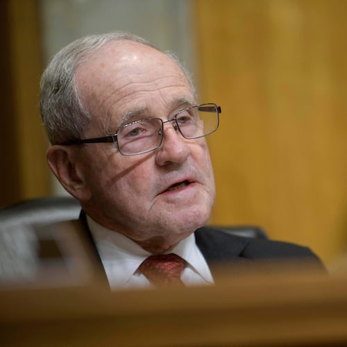 Committee Chairman Sen. Jim Risch, R-Idaho, presides over a Senate Committee on Foreign Relations nominations hearing on Capitol Hill, Thursday, Oct. 23, 2025, in Washington. (AP Photo/Rod Lamkey, Jr.)