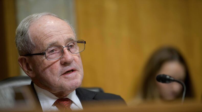 Committee Chairman Sen. Jim Risch, R-Idaho, presides over a Senate Committee on Foreign Relations nominations hearing on Capitol Hill, Thursday, Oct. 23, 2025, in Washington. (AP Photo/Rod Lamkey, Jr.)