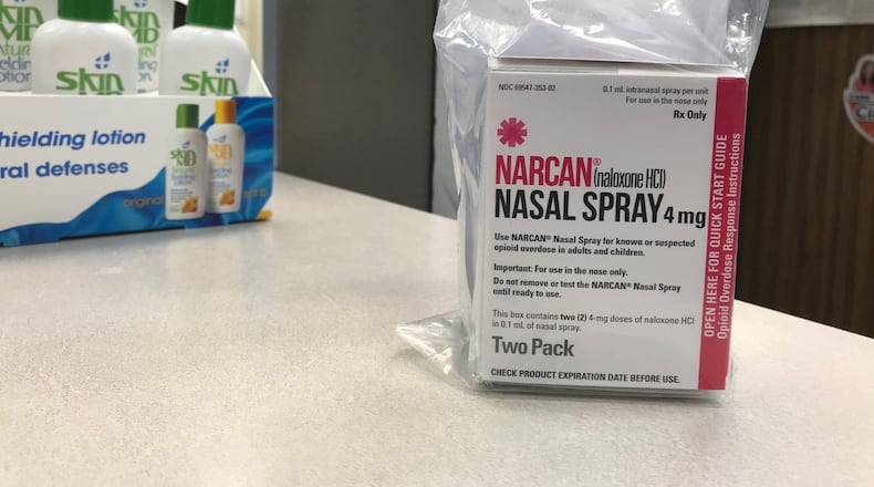 A nasal spray is one of the ways that Narcan can be administered to someone who has overdosed on opioids. BO EMERSON / BEMERSON@AJC.COM