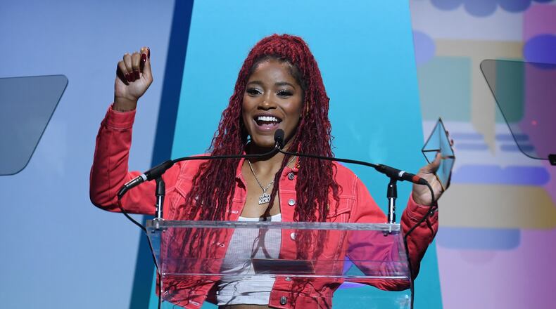 NEW YORK, NY - APRIL 15:  Host Keke Palmer speaks onstage during the 10th Annual Shorty Awards at PlayStation Theater on April 15, 2018 in New York City.  (Photo by Dave Kotinsky/Getty Images for Shorty Awards)