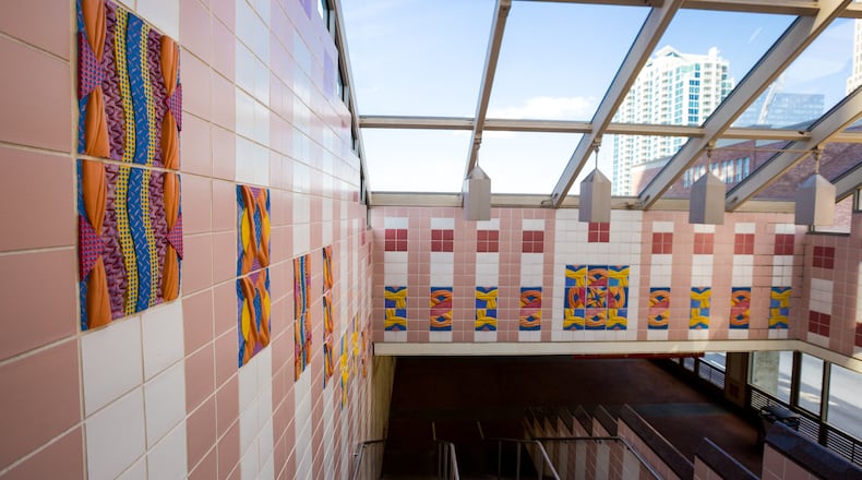 Steve Steinman, a local artist, was tapped to design the artistic elements at the Buckhead MARTA station. The work was installed before the Olympics to mark the extension of the line farther north. (Jenni Girtman/ Atlanta Event Photography
