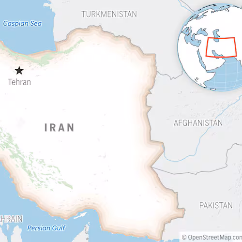 This is a locator map for Iran with its capital, Tehran. (AP Photo)