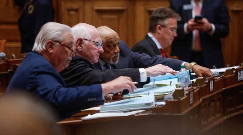 State senators voted on a bill on Crossover Day at the Capitol in Atlanta in 2025. (Natrice Miller/AJC)