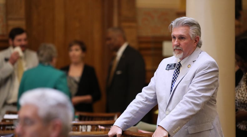 State Sen. Greg Kirk, R-Americus, listens to discussion of a bill during the 2018 legislative session. Kirk died Sunday, Dec. 22, 2019, at age 56. (AJC file photo)