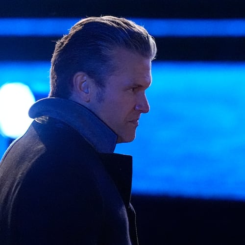 Defense Secretary Pete Hegseth arrives before the lighting of the National Christmas Tree on the Ellipse, Thursday, Dec. 4, 2025, near the White House in Washington. (AP Photo/Julia Demaree Nikhinson)