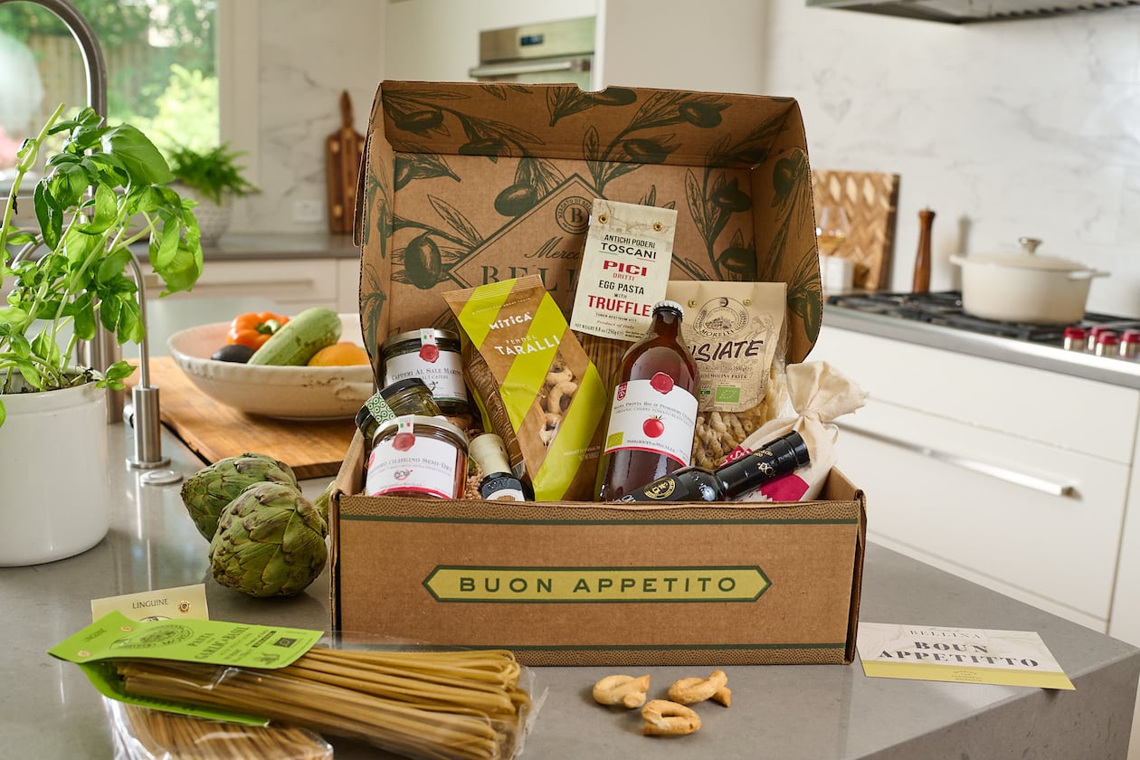 Basket of Italian foods. Courtesy of Oliva Restaurant Group