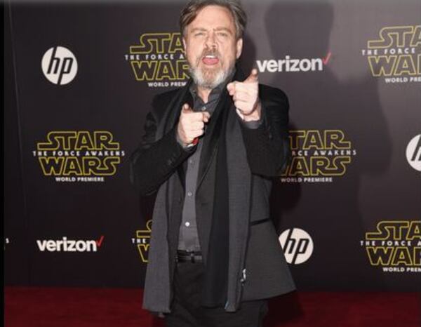 You there, in the projection booth? Any chance we could see this movie in under five hours? That would be A-MA-ZING. Here's Actor Mark Hamill at the Hollywood premiere. Photo by Jason Merritt/Getty Images