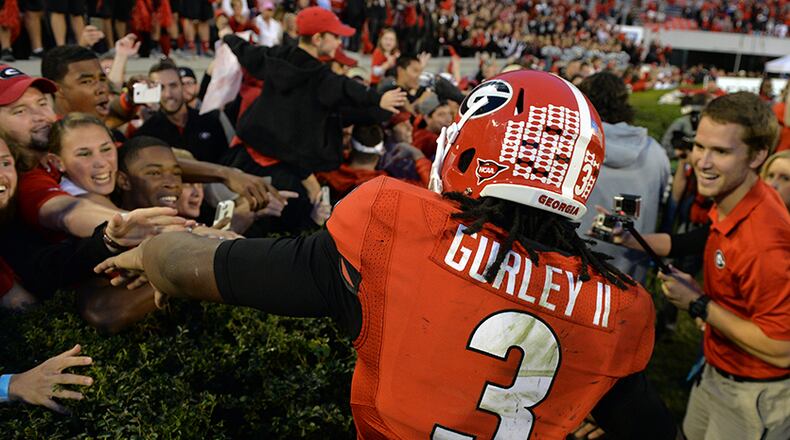 Georgia running back Todd Gurley proved popular with state voters.