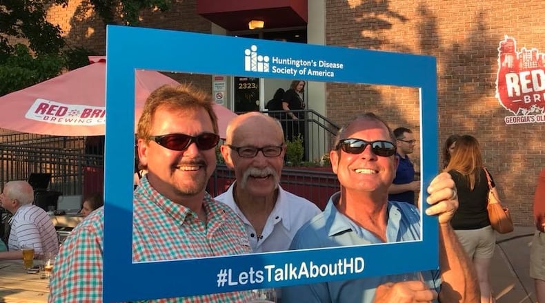 Edwin Lovin, Ron Williams, and Bobby Walters attending Brews & Tunes for Huntington’s at Red Brick Brewery.