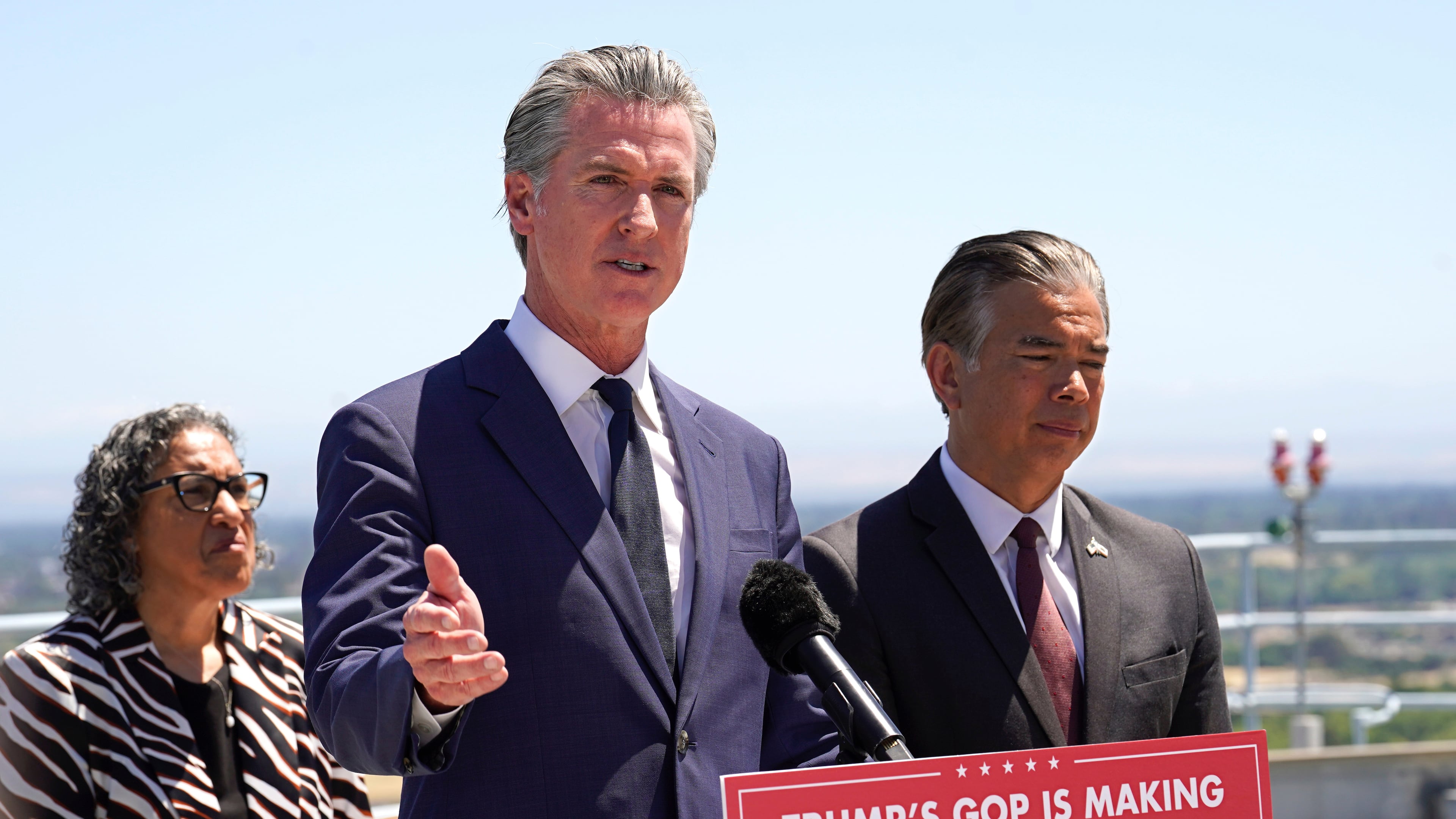 FILE - Calif. Gov. Gavin Newsom discusses the U.S. Senate vote against California Emissions rules which include the ban on the sale of new gas powered cars by 2035 during a news conference in Sacramento, Calif., May 22, 2025. (Photo/Rich Pedroncelli, File)