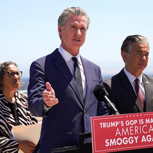 FILE - Calif. Gov. Gavin Newsom discusses the U.S. Senate vote against California Emissions rules which include the ban on the sale of new gas powered cars by 2035 during a news conference in Sacramento, Calif., May 22, 2025. (Photo/Rich Pedroncelli, File)