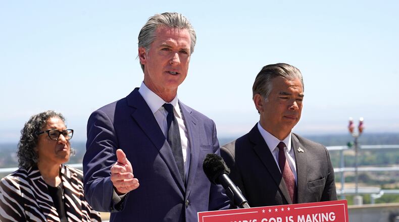 FILE - Calif. Gov. Gavin Newsom discusses the U.S. Senate vote against California Emissions rules which include the ban on the sale of new gas powered cars by 2035 during a news conference in Sacramento, Calif., May 22, 2025. (Photo/Rich Pedroncelli, File)