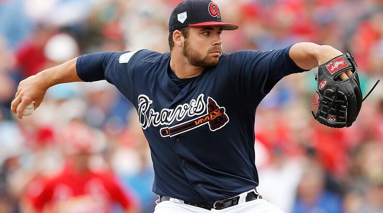 Bryse Wilson of the Atlanta Braves. (Photo by Michael Reaves/Getty Images)
