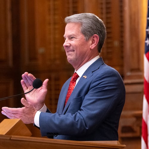 Gov. Brian Kemp, seen here at the state Capitol in April, has emerged as one of Georgia's biggest defenders of the data center industry. (Arvin Temkar/AJC)