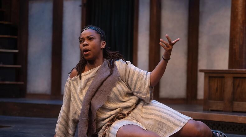 Antonia LaChe, one of the show stealers in this production, plays both Thersites and Helenus. Photo: Nicholas Tycho Reed