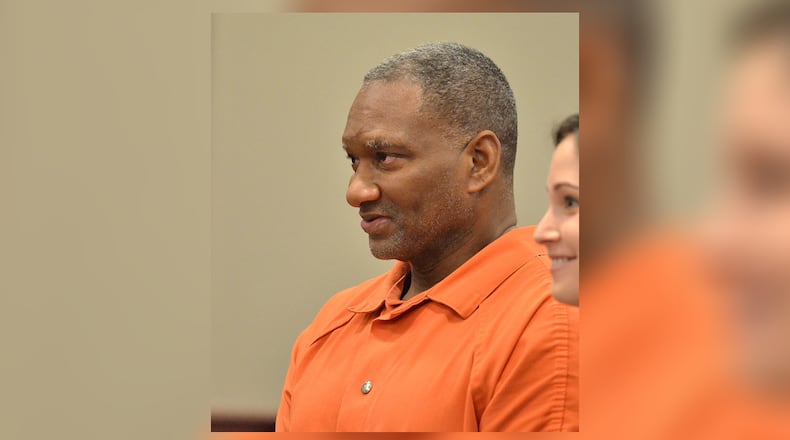 Anthony Gray listens while Judge Robert L. Mack, Jr. speaks regarding his release on Sept. 8, 2017 at the Clayton County Court Bldg. in Jonesboro. Gray, who was sentenced to prison for 30 years for possession of marijuana and cocaine, has served more than half of his sentence.