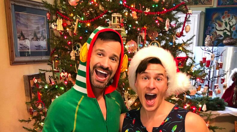 Emerson Collins (left) and Blake McIver’s cabaret show “Christmas Actually,” coming Dec. 16 to Out Front Theatre, grew out of their very different family experiences during the holidays. Courtesy of Emerson Collins