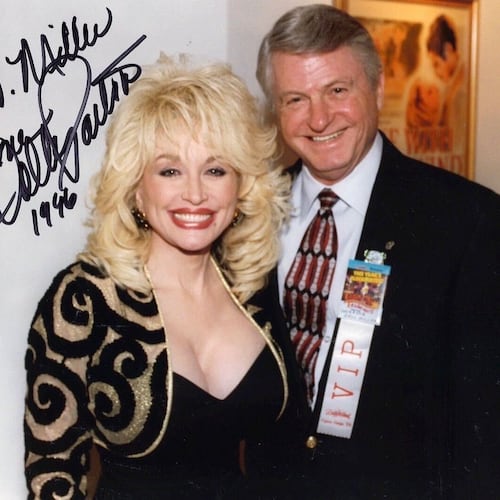 Country music legend Dolly Parton signed this 1996 picture with Georgia Gov. Zell Miller. (Courtesy of Russell Library, University of Georgia)