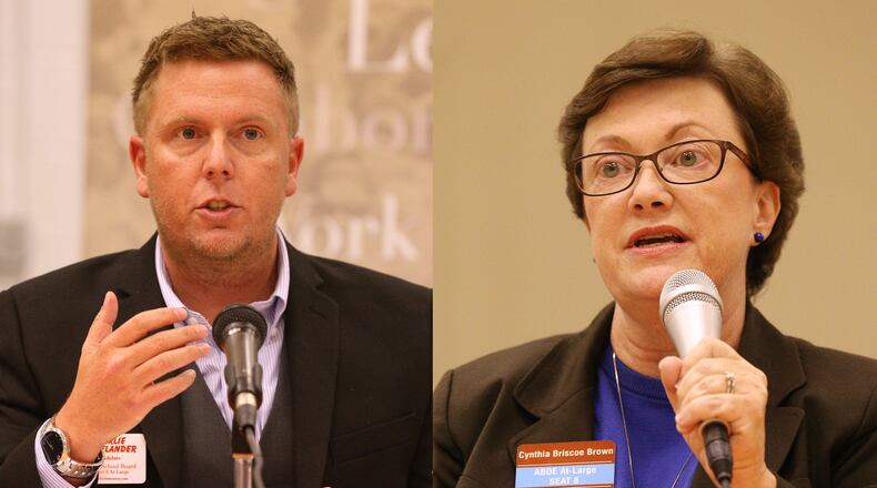 Charlie Stadtlander, left,  filed an ethics complaint against his Atlanta school board at-large District 8 opponent, incumbent Cynthia Briscoe Brown.