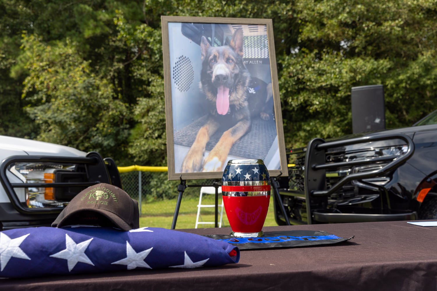 Clayton County police K-9 Waro memorial service