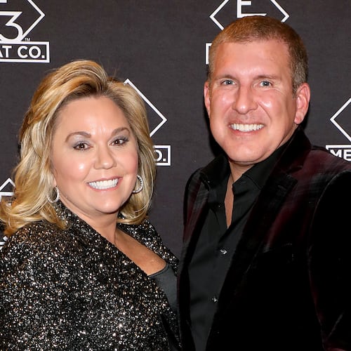 Julie and Todd Chrisley attend the grand opening of E3 Chophouse Nashville on November 20, 2019, in Nashville, Tennessee. (Danielle Del Valle/Getty Images for E3 Chophouse Nashville)