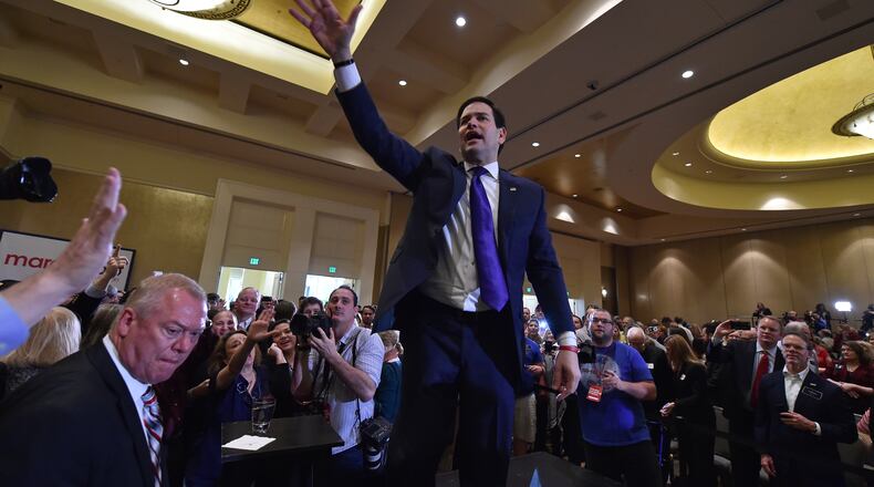 Florida Sen. Marco Rubio in Atlanta on Monday. AJC photo/Brant Sanderlin