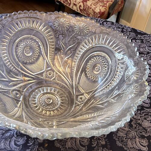 You probably should consider most broken crystal that has been repaired with epoxy adhesive, like this punch bowl, as decorative. (Courtesy of Bill Haley)