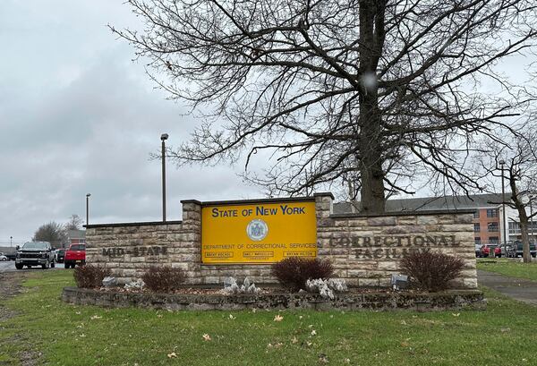 The Mid-State Correctional Facility in Marcy, N.Y. is shown on Wednesday, April 16, 2025 (AP Photo/Michael Hill)