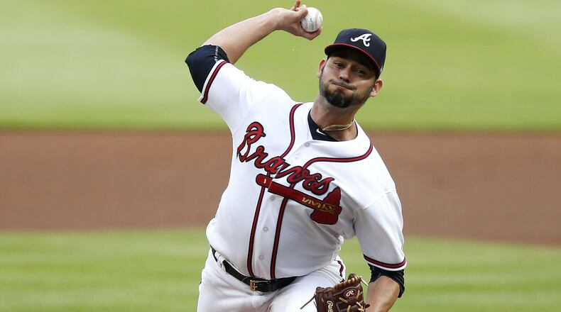 Anibal Sanchez throws a pitch in the first inning during the game against the San Diego Padres at SunTrust Park on June 14, 2018 in Atlanta, Georgia.  (Photo by Mike Zarrilli/Getty Images)