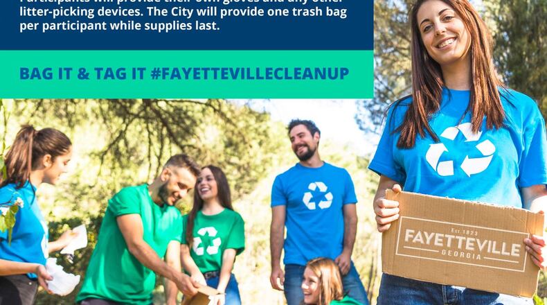 Cleanup volunteers will be given trash bags and recognized at a future city council meeting. Courtesy City of Fayetteville