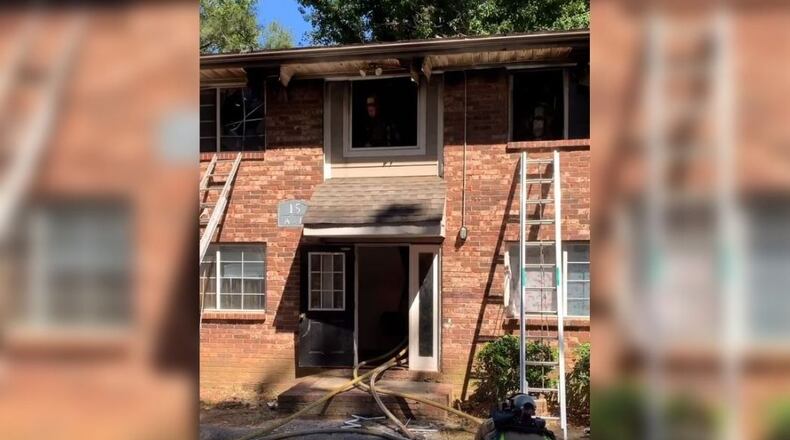 Sixteen people were displaced after a fire at a south Atlanta apartment complex.