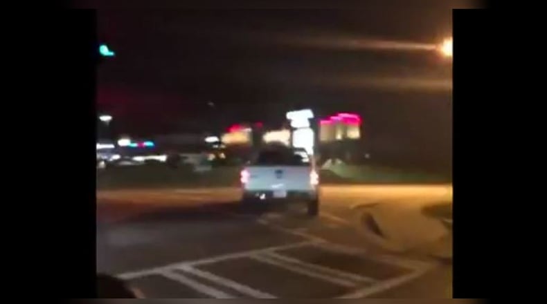 The victim took a video of the man's white truck as he sped away from a Roswell apartment complex.