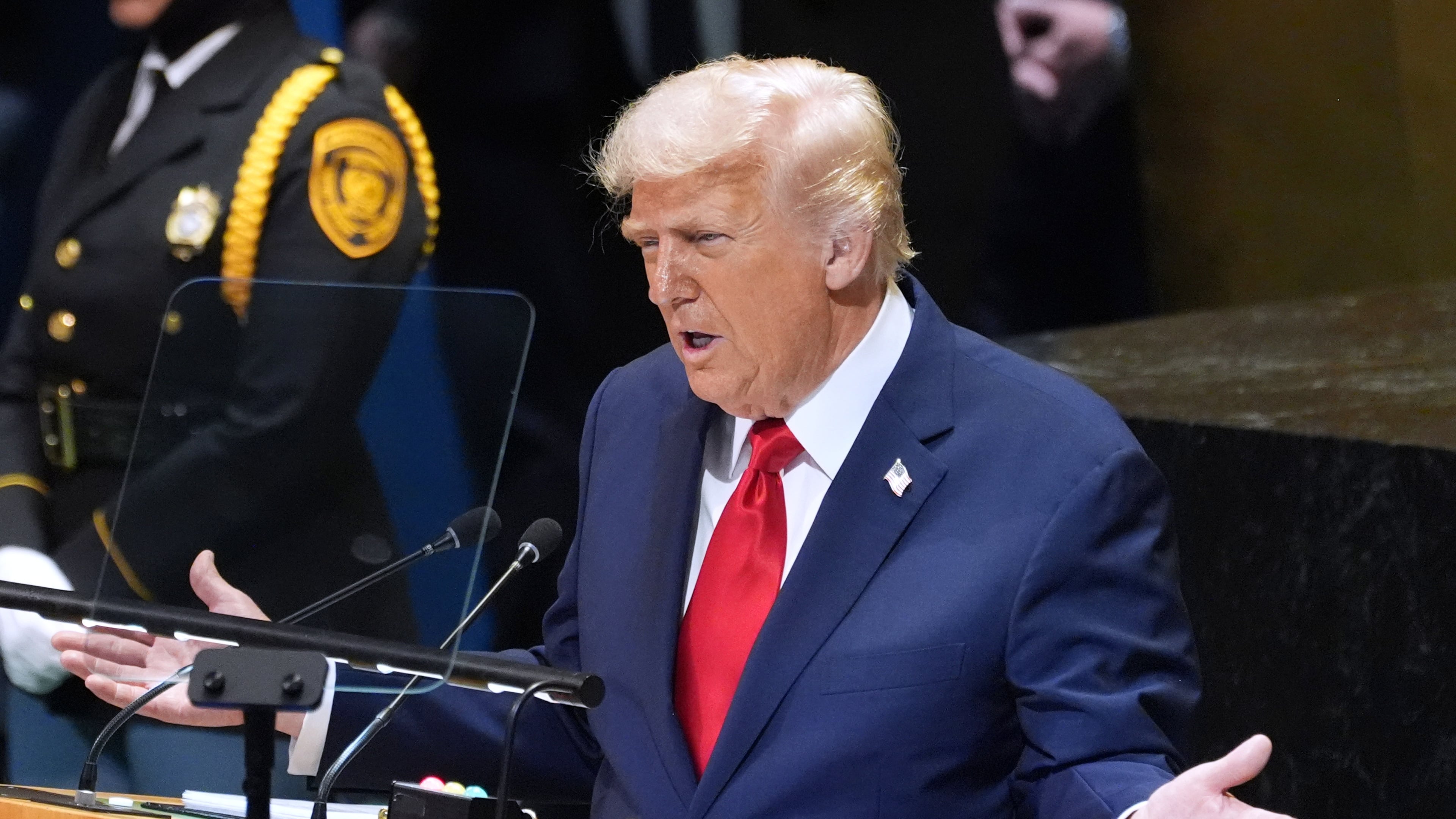 President Donald Trump speaks to the United Nations General Assembly, Tuesday, Sept. 23, 2025, in New York.(AP Photo/Evan Vucci)
