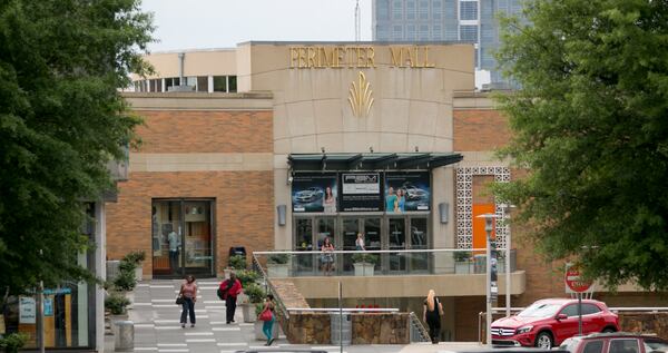 The main entrance to Perimeter Mall is shown on May 15, 2015, in Dunwoody, Ga. PHOTO / JASON GETZ