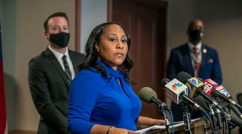 Fulton County District Attorney Fani Willis is requesting a special grand jury to aid in her investigation of former President Donald Trump and his efforts to overturn Georgia’s 2020 election results. (Alyssa Pointer/The Atlanta Journal-Constitution)