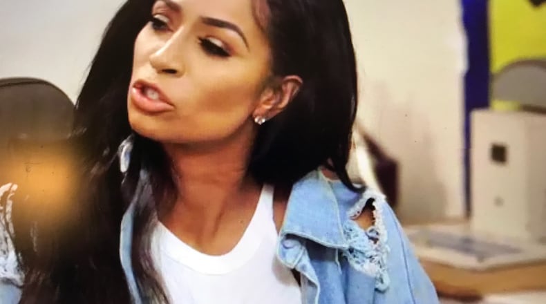 Karlie Redd reacts to the arrival of a new artist for Stevie J.