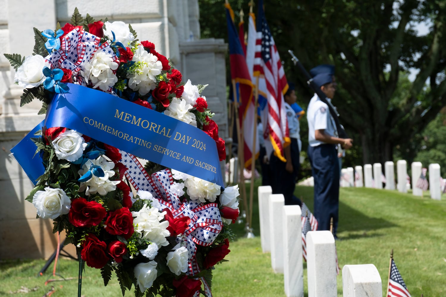 The 2024 Memorial Day ceremony at Marietta National Cemetery on Monday, May 27, 2024. (Ben Gray / Ben@BenGray.com)