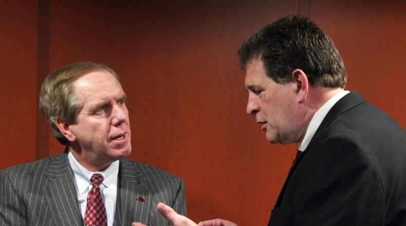 Randy Evans, left, with ethics watchdog George Anderson in 2012. PHIL SKINNER / PSKINNER@AJC.COM